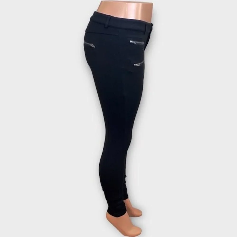 Parker Cargo Black Ponte Zipper Pants, Size 6 - Picture 5 of 10